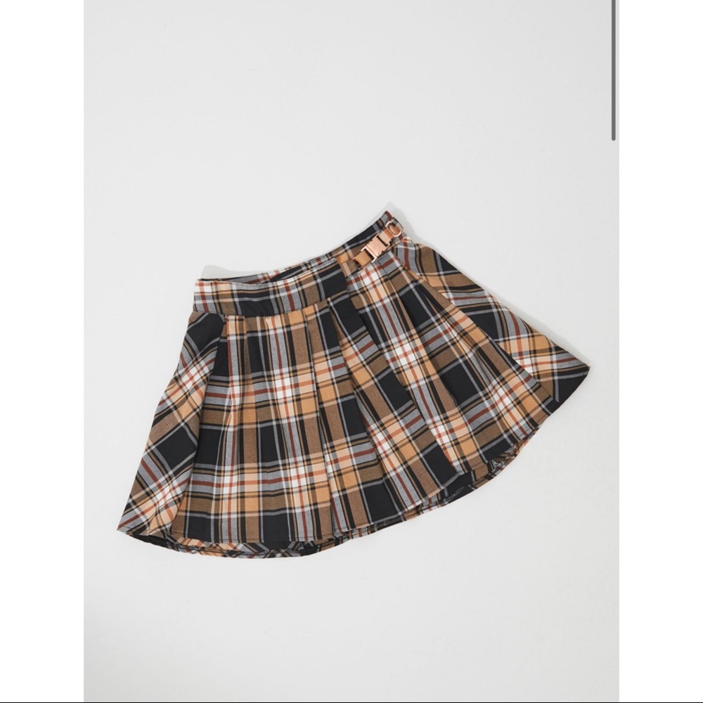 Yellow Plaid Buckle Urban Outfitters Mini Skirt